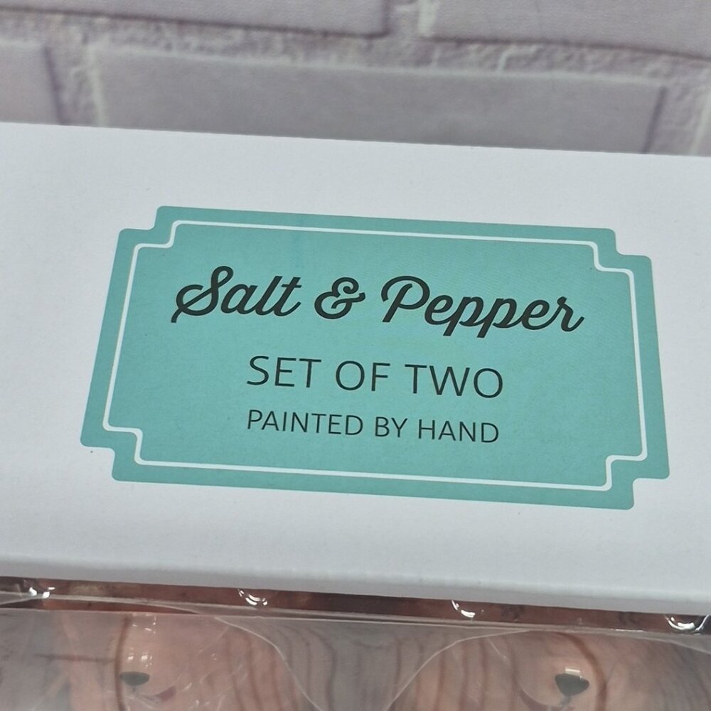 Hand Painted Pink Poodle Dog Salt and Pepper Shaker Set~ New In Box - Picture 3 of 5